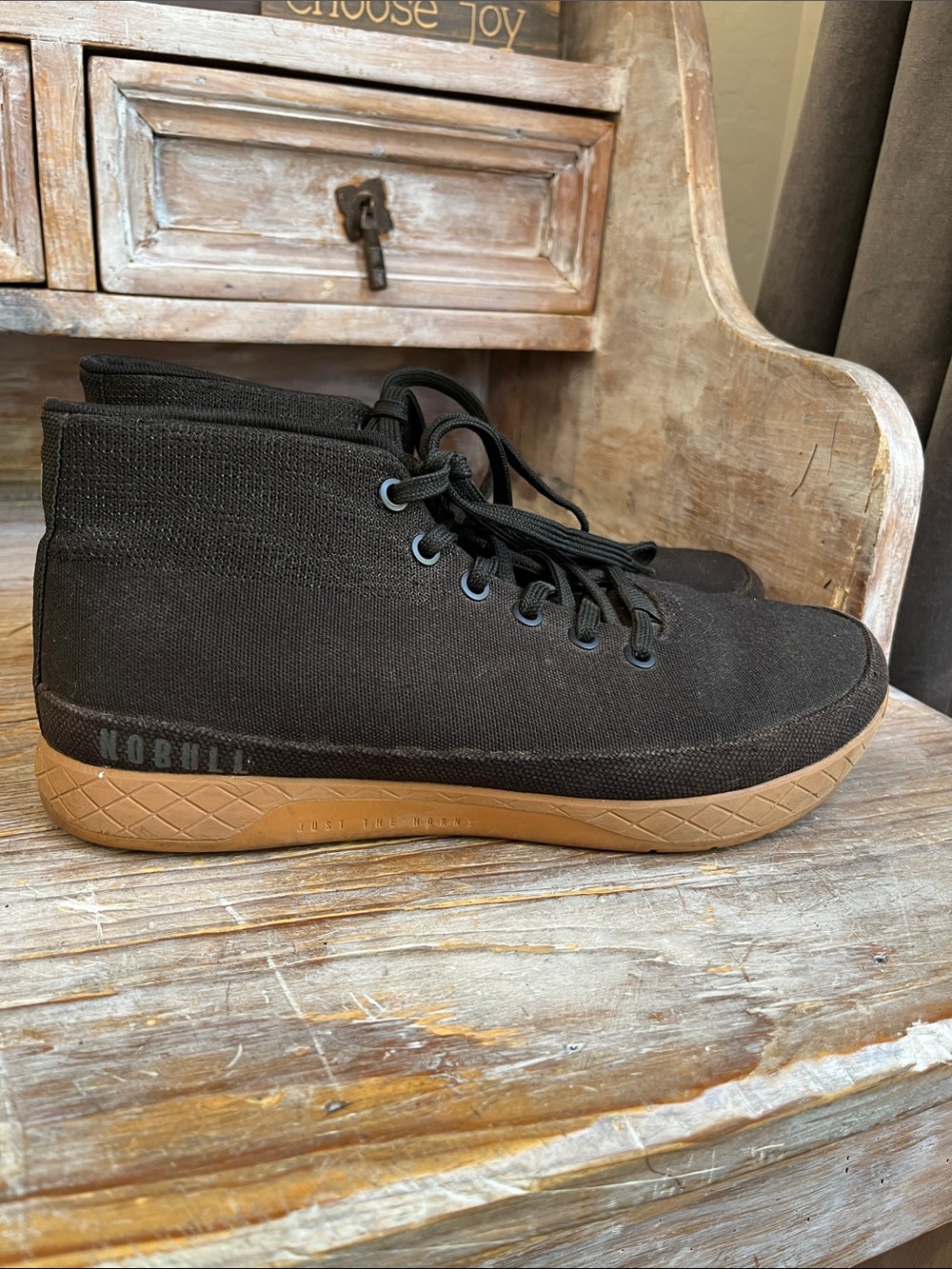 🖤 NOBULL Black Coffee Canvas Mid Trainer Shoes Size 7.5 Men 9 Women